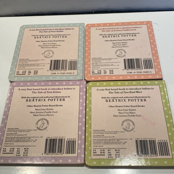 Vintage 1987 Set of 4 Beatrix Potter Board Books - Picture 2 of 14